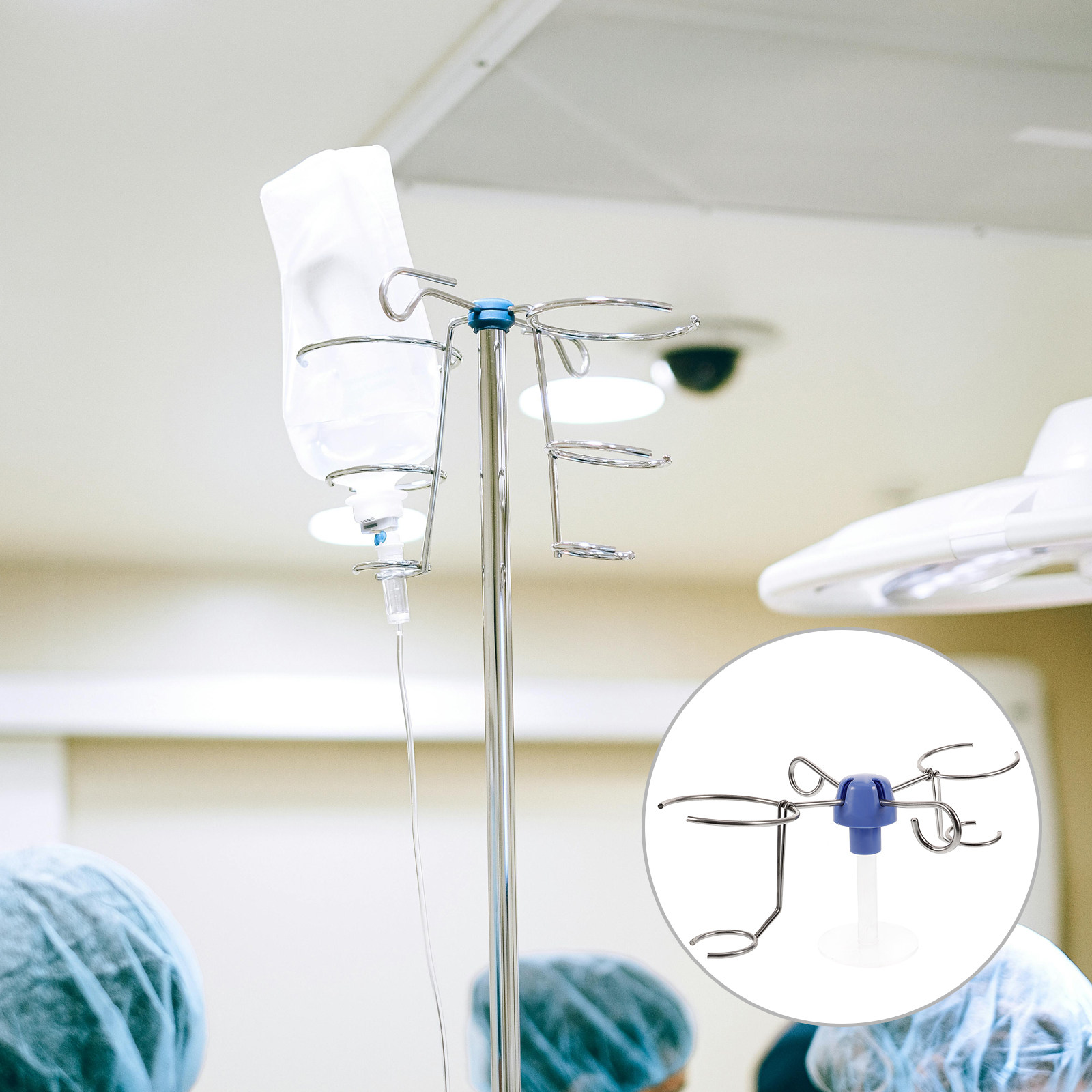 Iv Infusion Pole - IV-paalhanger, roestvrijstalen infusiestandaard, vervangende haak, onderdelen