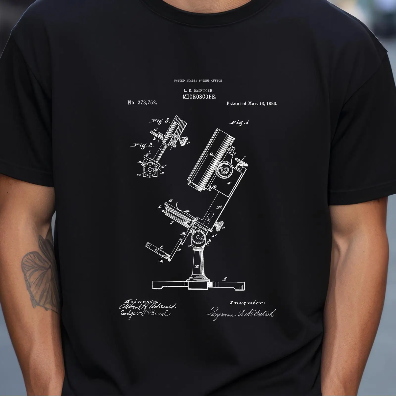 Medical Lab Scientist - Vintage 1883 US Patent Microscoop T-shirt