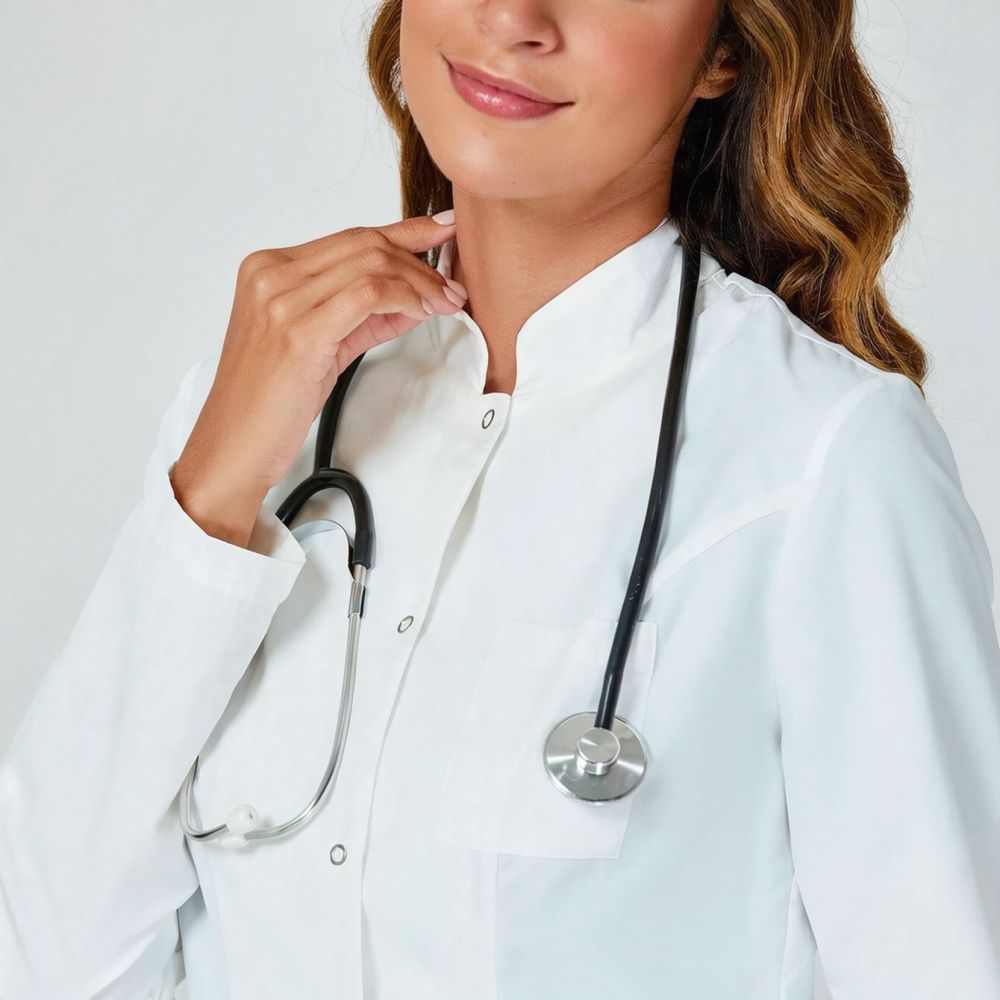 Medical Lab Internships - Duurzame witte laboratoriumjas met lange mouwen,